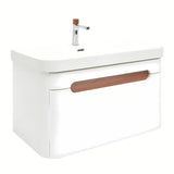 Viseča kopalniška omarica SAT Fusion s keramičkim umivaonikom u mat bijeloj izvedbi