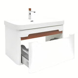 Viseča kopalniška omarica SAT Fusion s keramičkim umivaonikom u mat bijeloj izvedbi