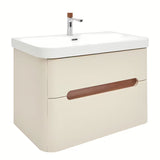 Viseča omarica z umivalnikom SAT Fusion u mat pješčano bež boji s dvije ladice