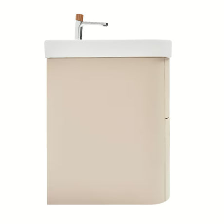 Viseča omarica z umivalnikom SAT Fusion u mat pješčano bež boji s dvije ladice