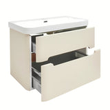 Viseča ormarić s keramičkim umivaonikom SAT Fusion u mat pješčano bež boji