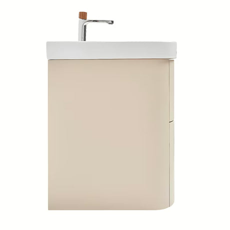 Viseča kopalniška omarica z umivalnikom SAT Fusion u mat pješčano bež boji s dvije ladice