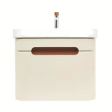 Viseča kopalniška omarica SAT Fusion z umivalnikom u mat pješčano bež boji