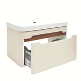 Viseča kopalniška omarica z umivalnikom SAT Fusion u pješčano bež mat boji