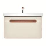 Viseča omarica z umivalnikom SAT Fusion u mat pješčano bež boji z vtičnico i slavinom