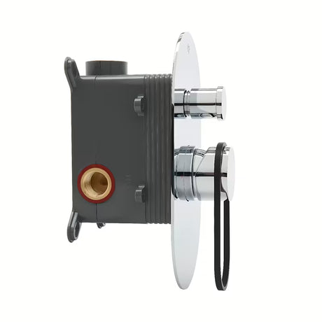 Podometna armatura za tuš SAT Fusion s ručicom u sjajnoj crnoj izvedbi.