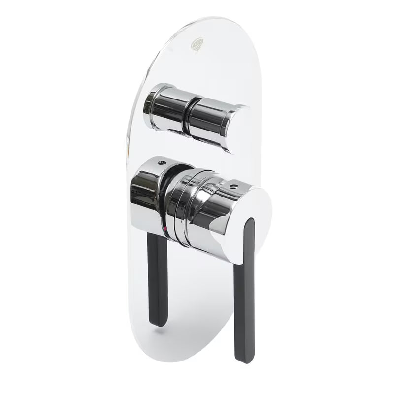 Podometna armatura za tuš SAT Fusion u sjajnoj krom izvedbi vključno s podometnim telesom.