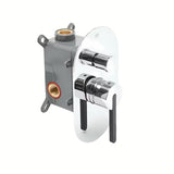 Podometna armatura za tuš SAT Fusion u sjajnoj krom izvedbi vključno s podometnim telesom.