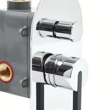 Podometna armatura za tuš SAT Fusion u sjajnoj krom izvedbi vključno s podometnim telesom.