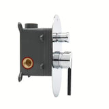 Podometna armatura za tuš SAT Fusion u sjajnoj krom izvedbi vključno s podometnim telesom.