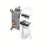 Podometna tuš i armatura za kad SAT Fusion u sjajnoj krom izvedbi s ručicom.