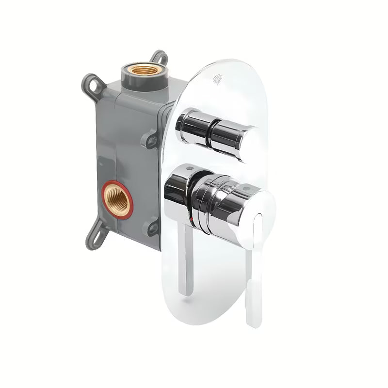 Podometna tuš i armatura za kad SAT Fusion u sjajnoj krom izvedbi s ručicom.