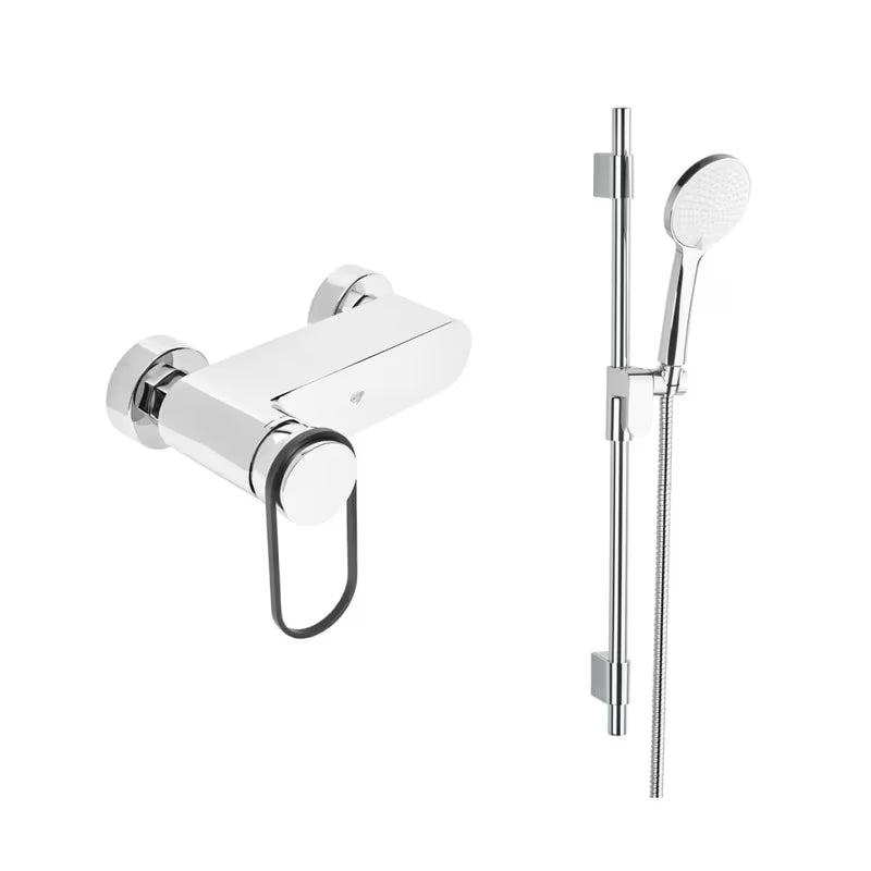 Kromirana enoročna armatura za tuš SAT Fusion s tuš setom pro za zidnu montažu