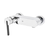 Kromirana enoročna armatura za tuš SAT Fusion brez tuš seta s crnom zamjenjivom ručicom