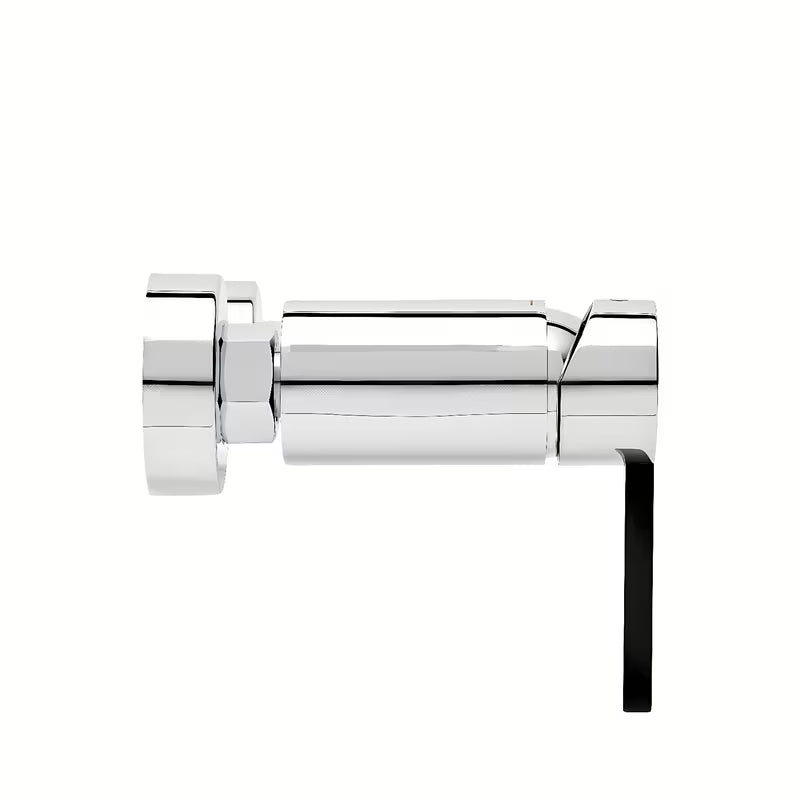 Kromirana enoročna armatura za tuš SAT Fusion brez tuš seta s crnom zamjenjivom ručicom