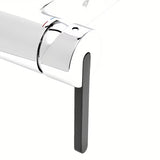 Kromirana enoročna armatura za tuš SAT Fusion brez tuš seta s crnom zamjenjivom ručicom