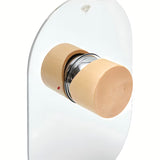 Podometna armatura za tuš SAT Fusion u imitaciji drva s ručicom i kromiranim detaljima.