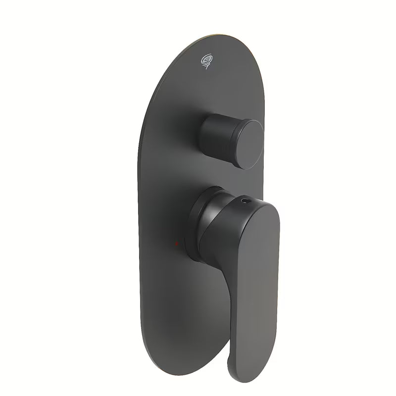 Podometna enoročna tuš i armatura za kad SAT Fusion u mat crnoj boji s podžbuknim tijelom