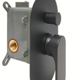 Podometna enoročna tuš i armatura za kad SAT Fusion u mat crnoj boji s podžbuknim tijelom