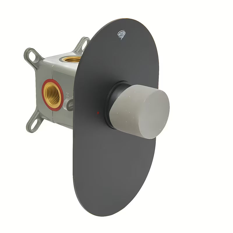 Podometna armatura za tuš SAT Fusion s mat završnom obradom i betonskom ručicom pro modernu industrijsku kupaonicu.