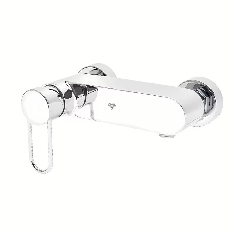 Stenska enoročna armatura za tuš SAT Fusion u sjajnom kromu s okruglom ručicom