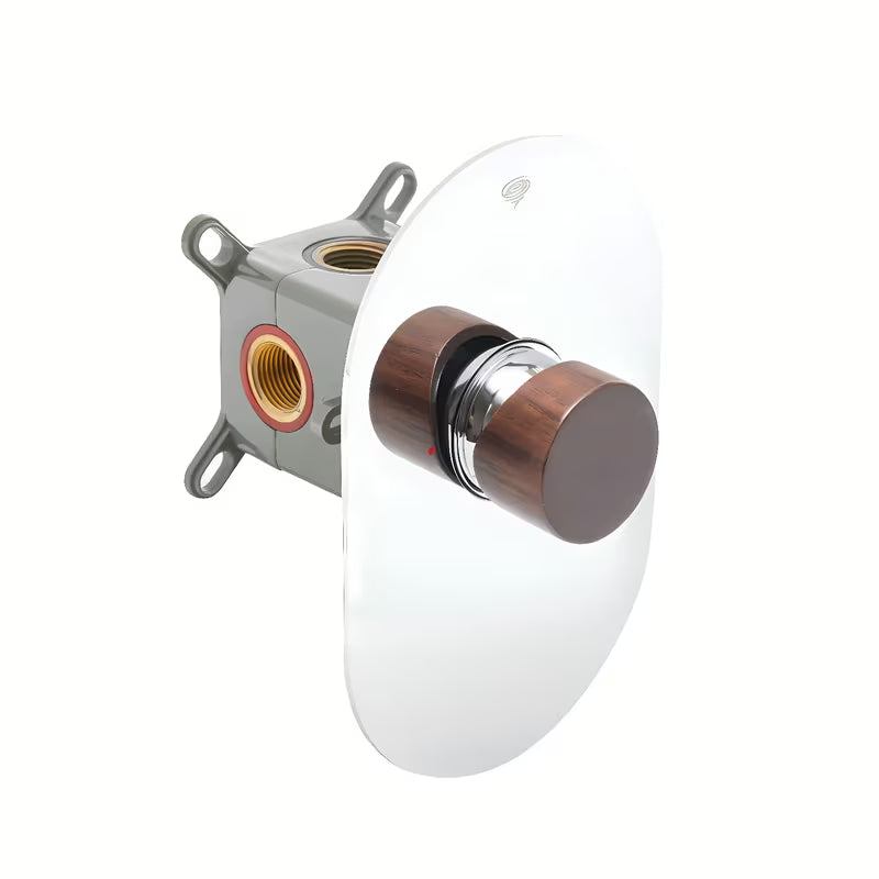 Podometna enoročna armatura za tuš SAT Fusion u dekoru tamnog drva sa sjajnom površinom