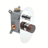 Podometna enoročna tuš i armatura za kad SAT Fusion u izvedbi tamnog drva sa sjajnom površinom