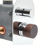 Podometna enoročna tuš i armatura za kad SAT Fusion u izvedbi tamnog drva sa sjajnom površinom