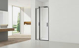 Tuš vrata SAT Fusion 90 cm u crnoj mat boji s prozirnim staklom i završnom obradom Easyclean