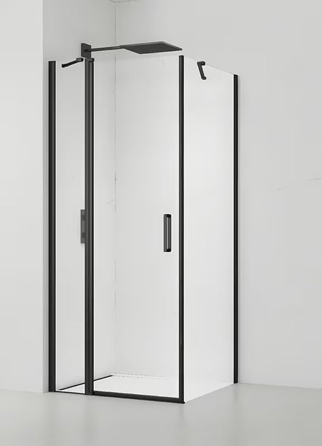 Kvadratna tuš kabina SAT Fusion 80x80 cm u crnoj mat boji s prozirnim staklom