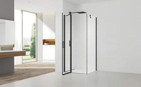 Kvadratna tuš kabina SAT Fusion 80x80 cm u crnoj mat boji s prozirnim staklom