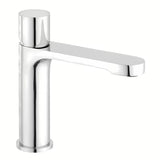 Kromirana armatura za umivalnik SAT Fusion s ručicom od bijelog stakla i štedljivim perlatorom