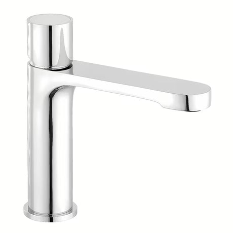 Kromirana armatura za umivalnik SAT Fusion s ručicom od bijelog stakla i štedljivim perlatorom