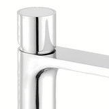 Kromirana armatura za umivalnik SAT Fusion s ručicom od bijelog stakla i štedljivim perlatorom