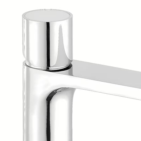 Kromirana armatura za umivalnik SAT Fusion s ručicom od bijelog stakla i štedljivim perlatorom