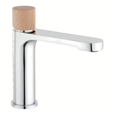 Enoročna stoječa armatura za umivalnik SAT Fusion u dekoru svijetlog drva brez odtoka