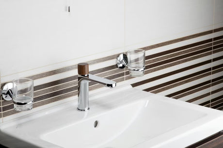 SAT Fusion armatura za umivalnik brez odtoka s ručicom u dekoru tamnog drva