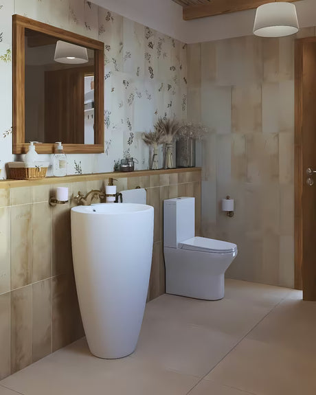 Samostoječi  keramički umivaonik SAT Fusion u bijeloj boji, promjera 50 cm