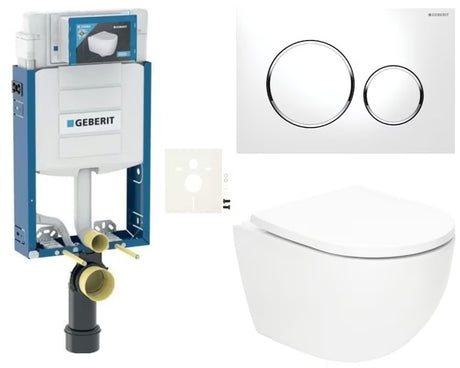Viseči WC set SAT Fusion s vrtložnim ispiranjem i vodokotlićem Geberit Kombifix