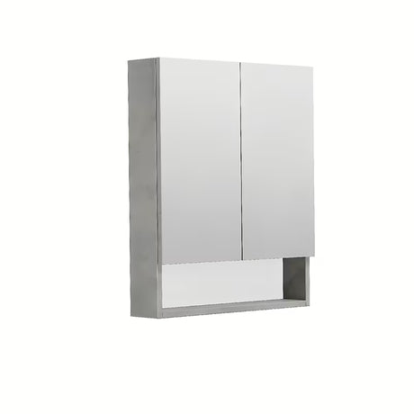 Viseča omarica z ogledalom SAT Cube Way 60x72x14 cm v dekorju betona s policami