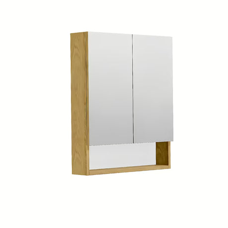 Viseča omarica z ogledalom SAT Cube Way 60x72x14 cm v dekorju hrasta hickory s policami