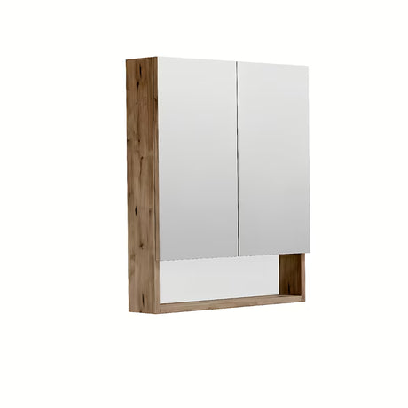 Viseča omarica z ogledalom SAT Cube Way 60x72x14 cm v dekorju hrasta wellington z ogledalom in policami