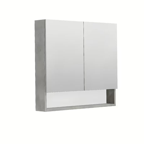 Omarica z Ogledalom SAT Cubeway 80x14x72 cm v dekorju betona z zrcalnimi vratci