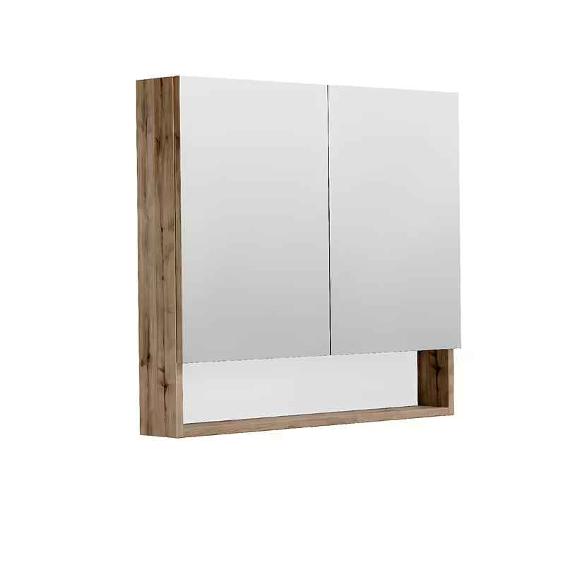 Omarica z Ogledalom SAT Cubeway 80x14x72 cm v dekorju hrasta Wellington z notranjimi policami