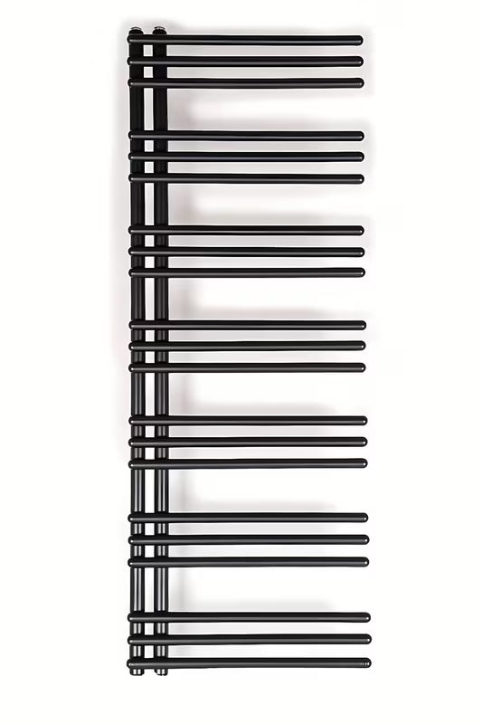Kombiniran radiator SAT Hto 50x134 cm v črni mat barvi s sredinskim priklopom