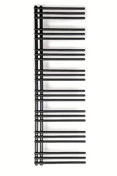 Kombiniran radiator SAT Hto 154x50 cm v črni mat barvi s sredinskim priklopom