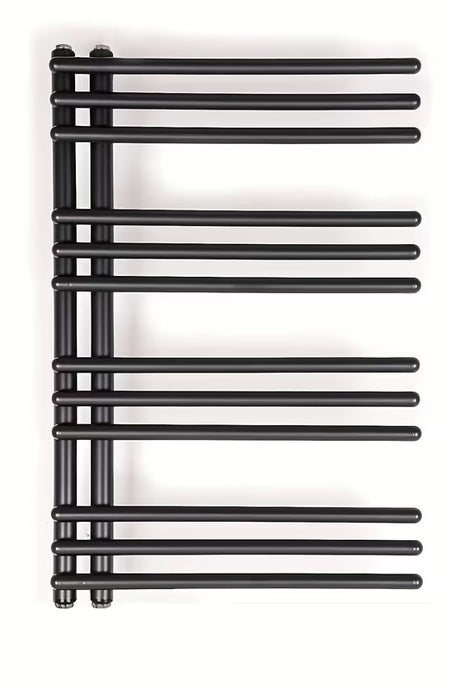 Kombiniran radiator SAT Hto 50x74 cm v črni mat barvi s sredinskim priklopom