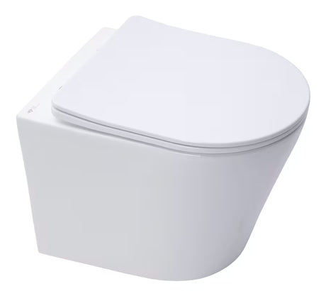 Beli viseča WC školjka SAT Infinitio s skritim pritrjevanjem in sedežem z mehko Zapiranje Soft Close.
