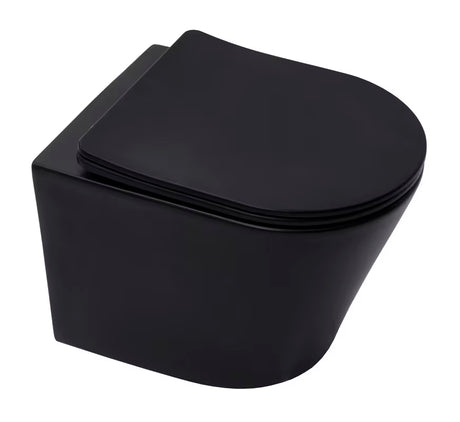 Viseča WC Školjka SAT Infinitio v črni mat izvedbi s wc desko mehko Zapiranje Soft Close in s skritim pritrjevanjem