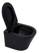 Viseča WC Školjka SAT Infinitio v črni mat izvedbi s wc desko mehko Zapiranje Soft Close in s skritim pritrjevanjem